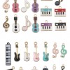 滴油 音樂 結他 提琴鋼琴 音符吊墜 DIY 手工飾品 匙扣 一套40個