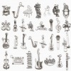 古銀 樂器 提琴結他 音樂吊墜 DIY 手作飾品 匙扣 一套30款