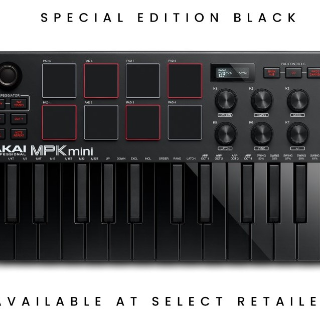 AKAI MPK Mini MK3 MIDI KEYBOARDS BLACK 黑色特別版 