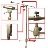 全金屬手壓 升降式 加厚型 microphone stand 金色咪架
