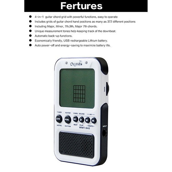 CHERUB WMT-940 結他 和弦表 節拍調音器
