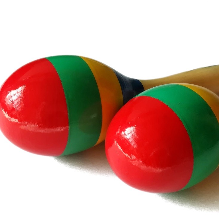 20CM 兒童木質 四色大沙錘 maraca (單個裝)