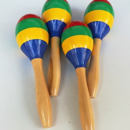 20CM 兒童木質 四色大沙錘 maraca (單個裝)