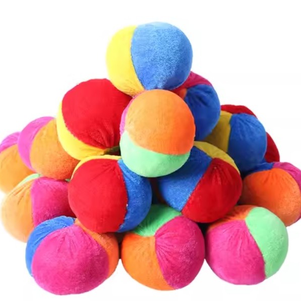 兒童 彩色平絨 圓沙包 兒童絨布 圓豆袋 絨豆袋 7cm (單個裝)