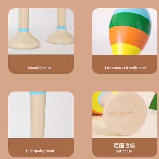 16CM 兒童木質 底坐款 沙錘 底坐沙錘 maraca (單個裝)