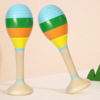 16CM 兒童木質 底坐款 沙錘 底坐沙錘 maraca (單個裝)