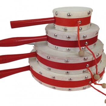 15CM 兒童 木質手摇鼓 手搖撥浪鼓