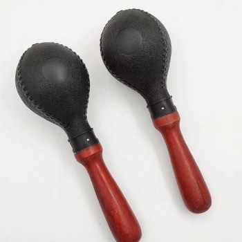 26CM 兒童圓頭 大塑膠沙錘 黑色 maraca (單個裝)