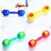 19CM 兒童 彩色笑臉雙頭 塑膠沙錘 maraca (單個裝)