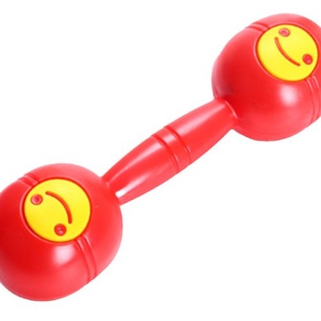 19CM 兒童 彩色笑臉雙頭 塑膠沙錘 maraca (單個裝)