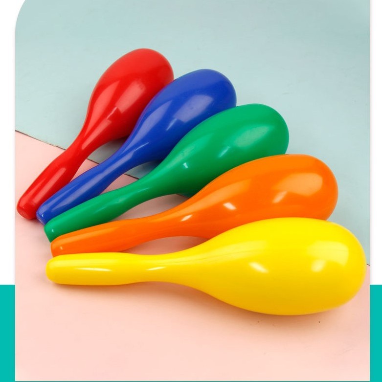 24CM 兒童 彩色橢圓 塑膠沙錘 maraca (單個裝)