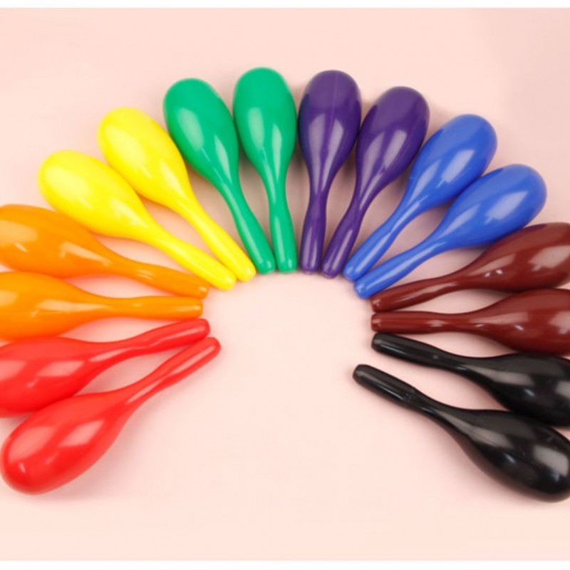 24CM 兒童 彩色橢圓 塑膠沙錘 maraca (單個裝)