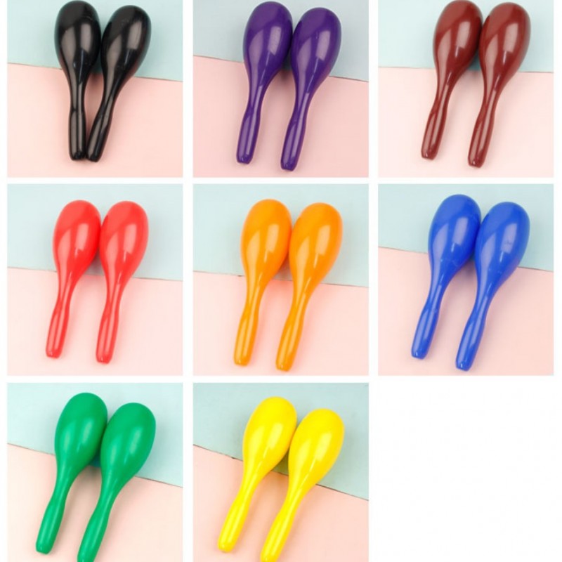 24CM 兒童 彩色橢圓 塑膠沙錘 maraca (單個裝)