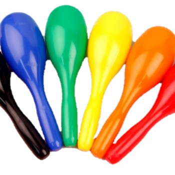 24CM 兒童 彩色橢圓 塑膠沙錘 maraca (單個裝)