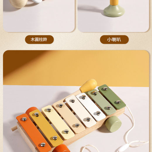 兒童木製 彩色 敲擊樂器 手搖樂器 (7件套裝) ST07