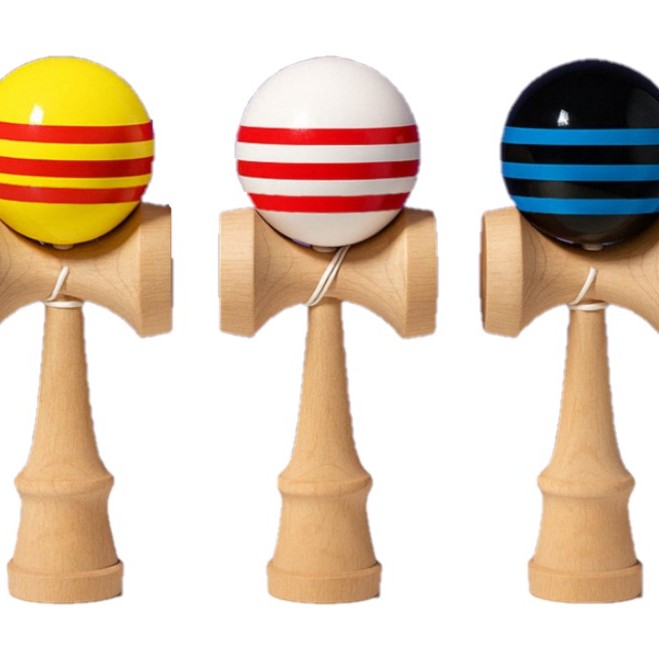 木製技巧球 劍球 劍玉 Kendama 條紋款 (18CM) KE01