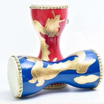 14CM 龍圖案 牛皮胸鼓 曲漾腰鼓 兒童腰鼓