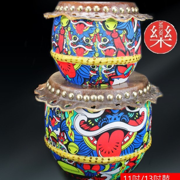 8吋 牛皮醒獅鼓 兒童卡通 醒獅鼓 兒童南獅鼓