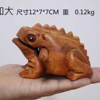 青蛙 手工木雕木魚 (加大)