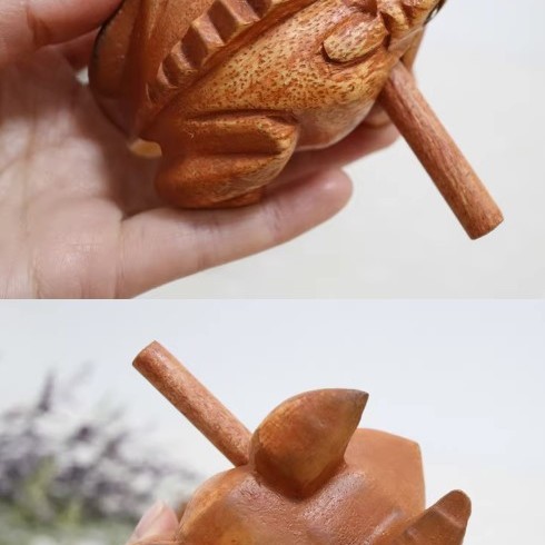 青蛙 手工木雕木魚 (加加大)