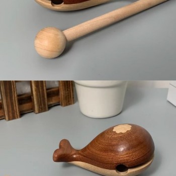 小鯨魚 手工木雕 木魚
