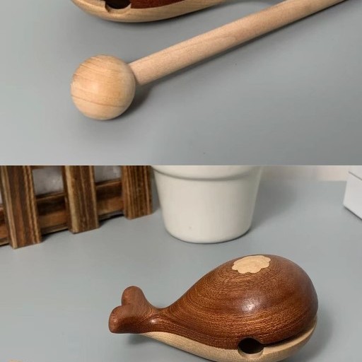 小鯨魚 手工木雕 木魚