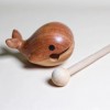 鯨魚款 烏檀木 手工木雕 木魚