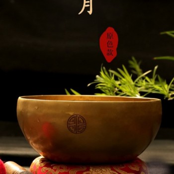 10CM 尼泊爾手工 滿月頌缽 黃銅款 Full Moon Singing Bowl
