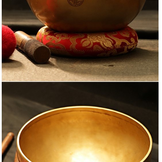 10CM 尼泊爾手工 滿月頌缽 黃銅款 Full Moon Singing Bowl