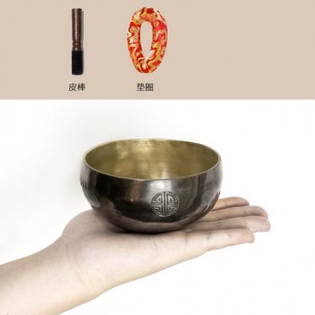 12CM 尼泊爾手工 烏金雙色 滿月頌缽 頌缽 Singing Bowl
