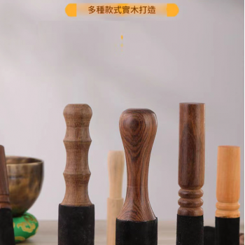 銅磬 頌缽皮棒 檀木敲棒 敲擊皮棒 20CM 大號
