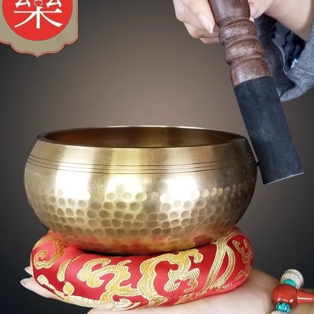 11CM 尼泊爾手工 銅磬 頌缽 黃銅款