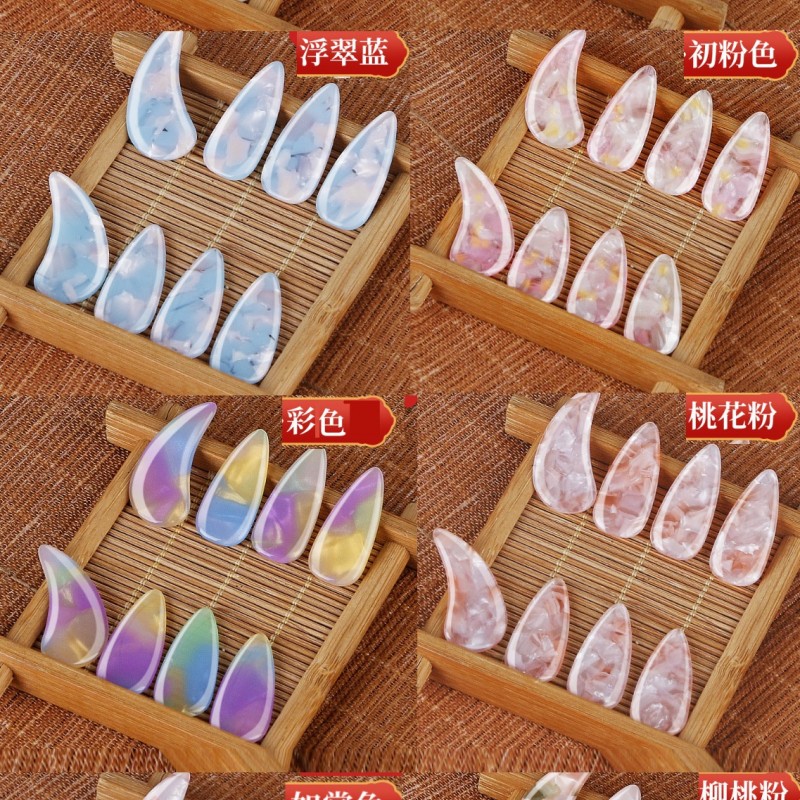 古箏專用指甲 套裝  彩繪粉色系列指甲