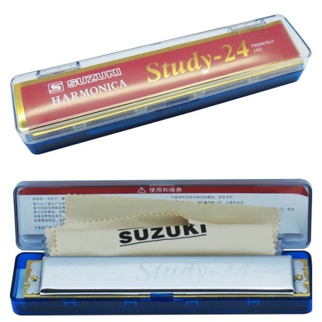 SUZUKI 24 孔高級複音 口琴 Harmonica