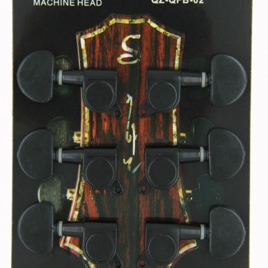 Sqoe QZ-QFB-02 黑色半圓頭全封閉準 弦扭套裝 MACHINE HEAD