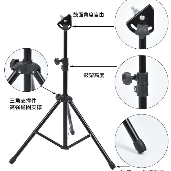 8吋 圓形 啞鼓練習鼓墊 連支架 practice pad