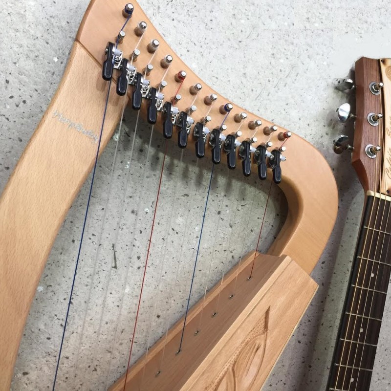 12弦 小豎琴 12 strings lever harp