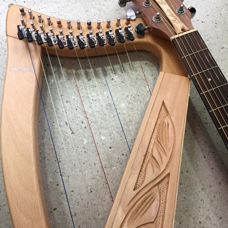 12弦 小豎琴 12 strings lever harp