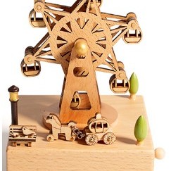 旋轉摩天輪 木質音樂盒 MUSIC BOX
