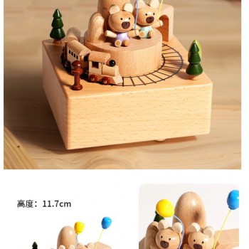 可愛小熊氣球 木質音樂盒 MUSIC BOX