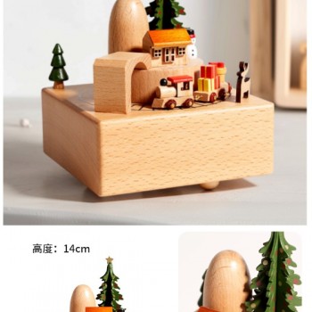 原木色 聖誕樹 木質音樂盒 MUSIC BOX