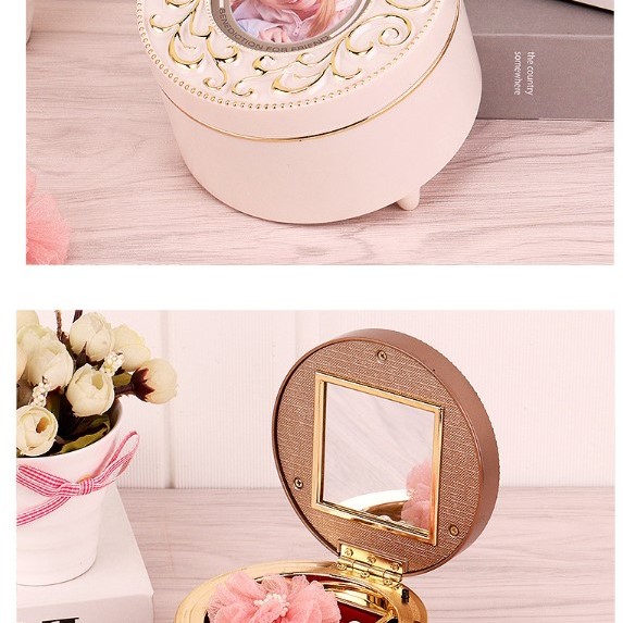 創意 歐式復古 印花小圓盒 音樂盒 MUSIC BOX