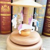 圓形 旋轉獨角獸 木質音樂盒 MUSIC BOX
