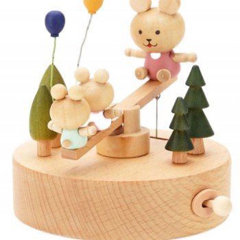 拉拉熊蹺蹺板 木質音樂盒 MUSIC BOX