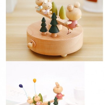 拉拉熊蹺蹺板 木質音樂盒 MUSIC BOX