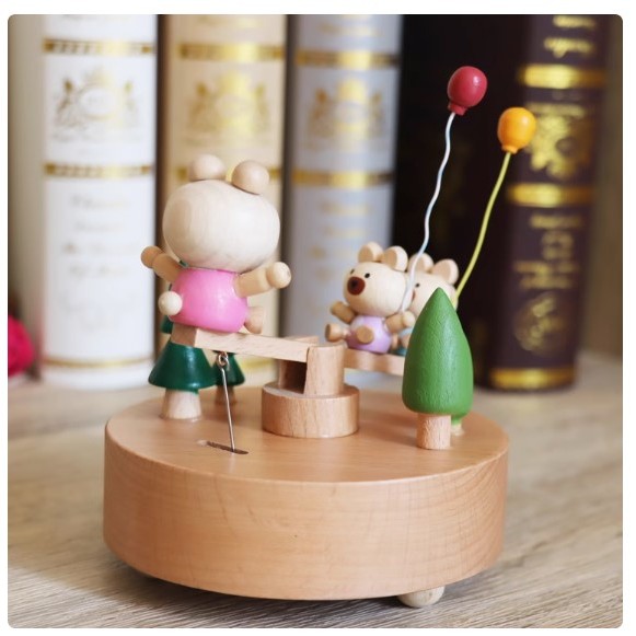 拉拉熊蹺蹺板 木質音樂盒 MUSIC BOX
