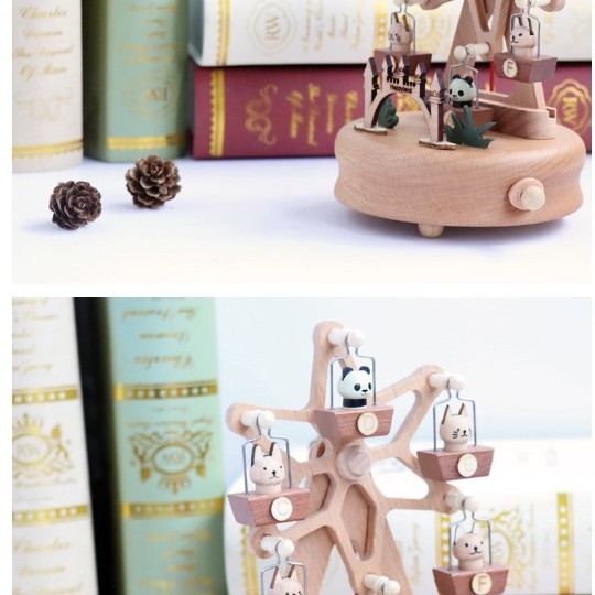圓形 動物摩天輪 木質音樂盒 MUSIC BOX