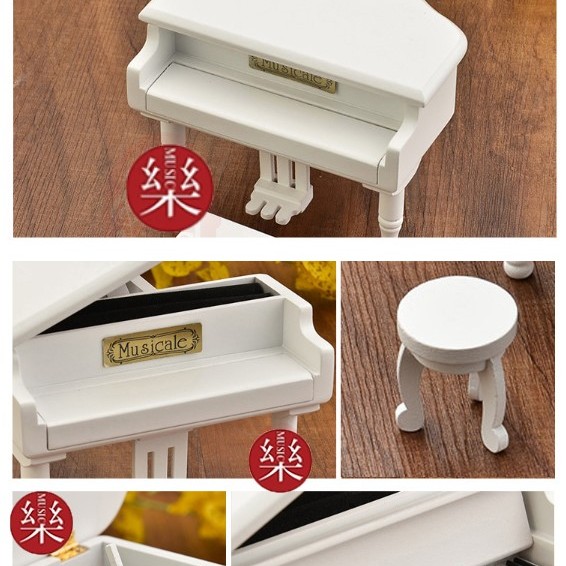 木質 三角鋼琴 音樂盒 MUSIC BOX