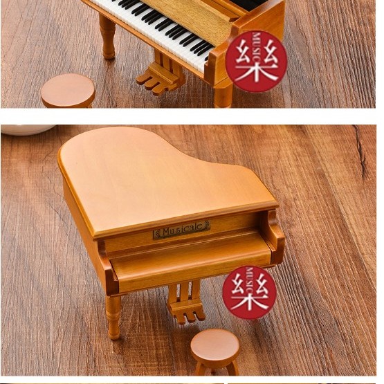 木質 三角鋼琴 音樂盒 MUSIC BOX