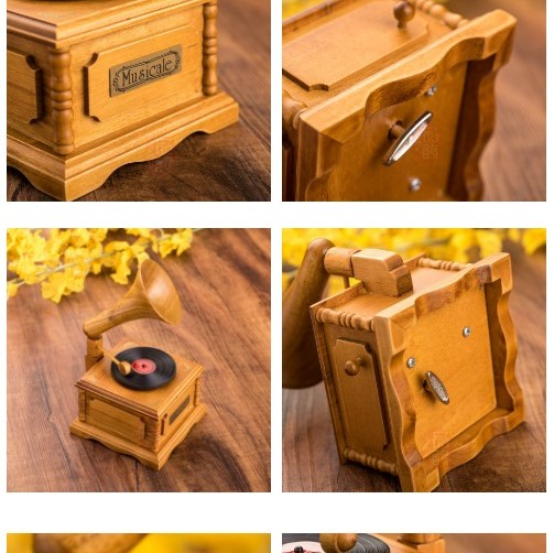 木質 留聲機 音樂盒 MUSIC BOX